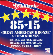 [019954123079] D'ADDARIO EZ900 Guitar Strings Acoustic Great American Bronze Extra Light